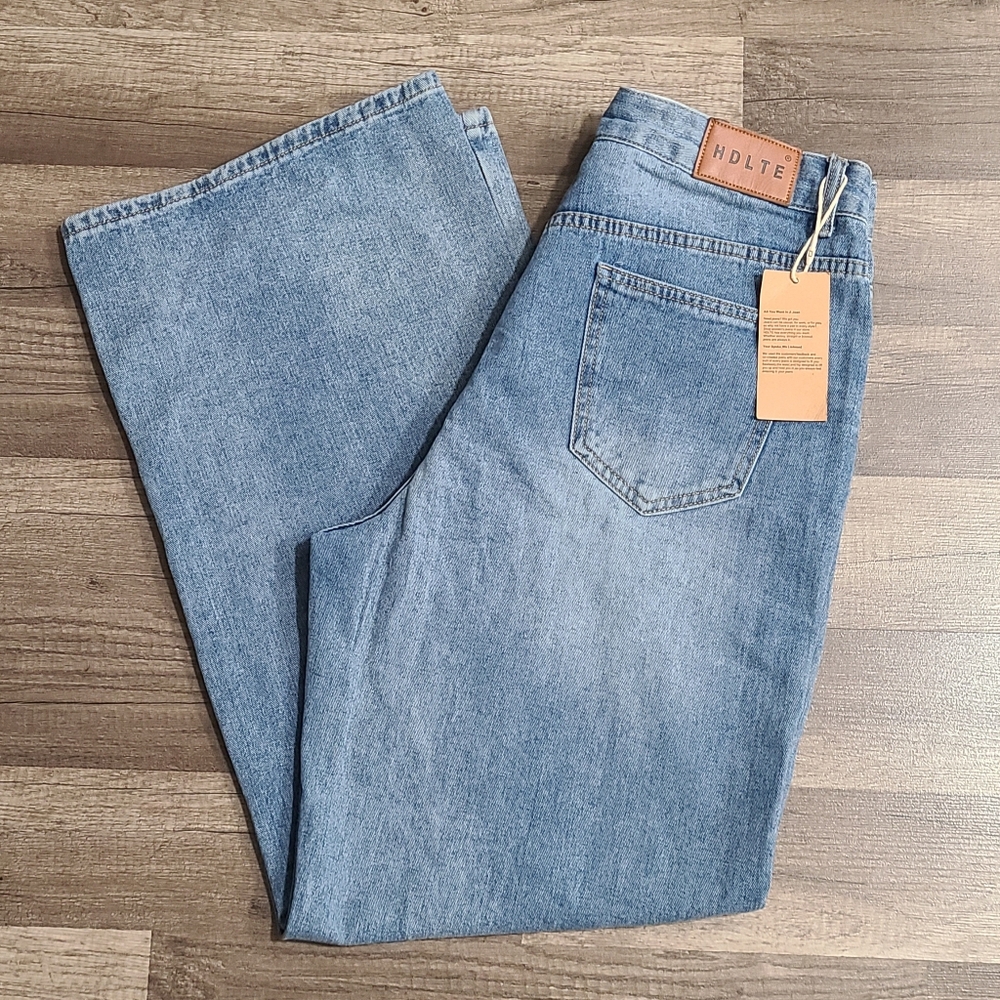 HDLTE Women Wide Leg Jeans Loose Fit Jeans Boyfriend Jeans - Picture 3 of 5